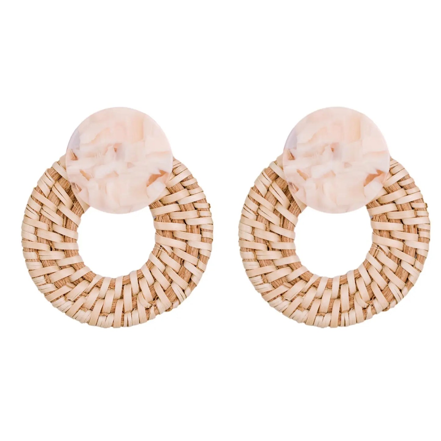 One Way Ticket to Paradise Rattan Earrings